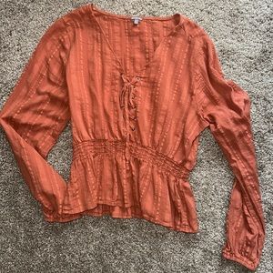 Charlotte Russe Orange Peplum Top | Size:L
